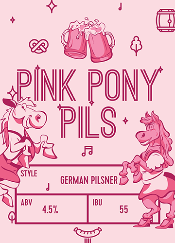 Pink Pony Pils Tile